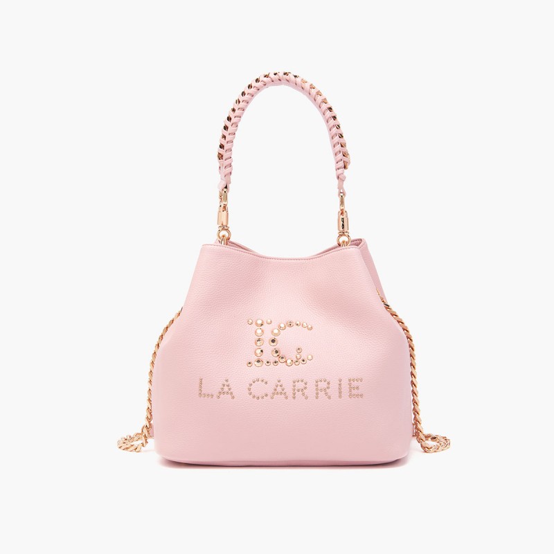 LA CARRIE - Bucket bag with logo - Pink