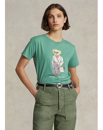 POLO RALPH LAUREN  - Cotton Polo Bear T- Shirt- Fairway Green