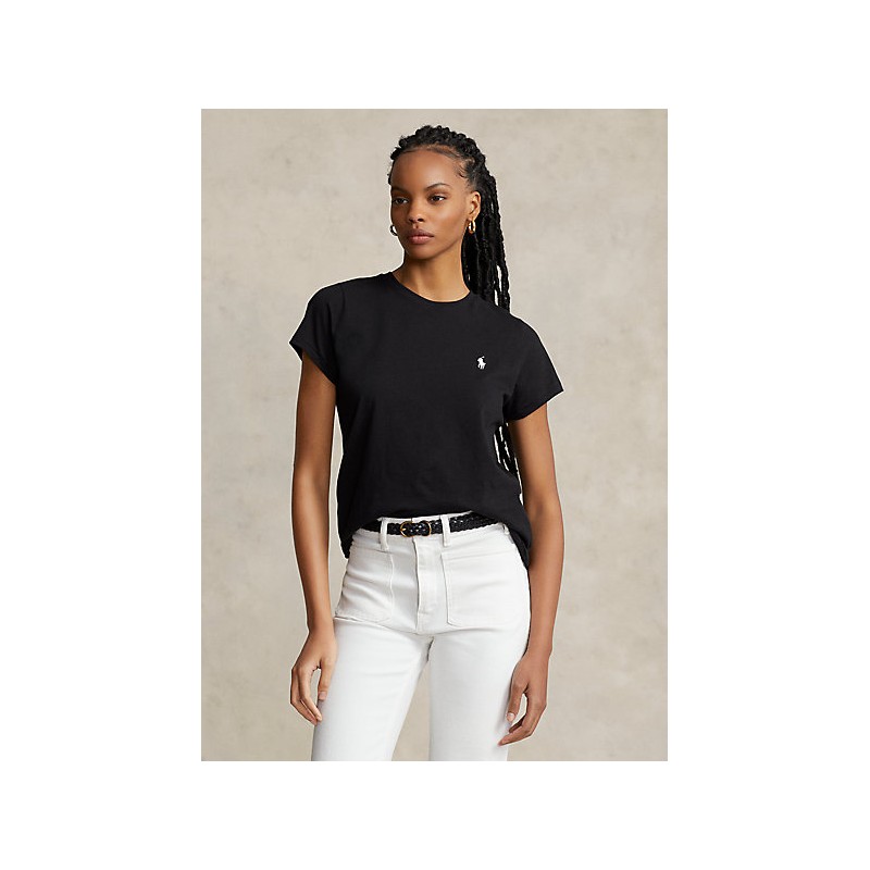POLO RALPH LAUREN  - Cotton Jersey T- Shirt - Black