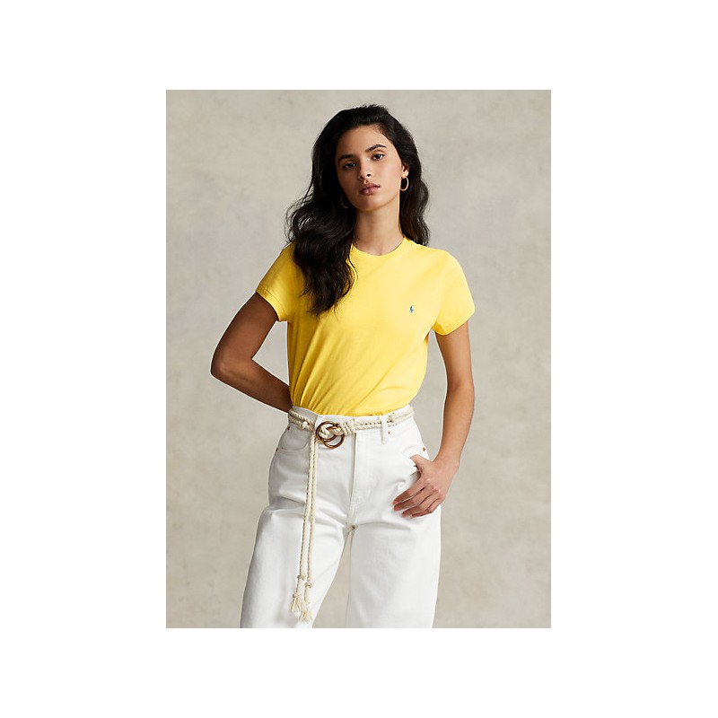 POLO RALPH LAUREN  - Cotton Jersey T- Shirt - Yellow