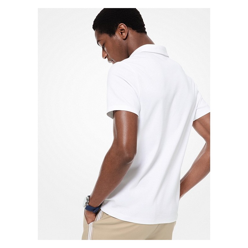 MICHAEL by MICHAEL KORS -  Cotton Logo Polo Shirt - White