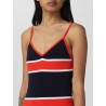 LOVE MOSCHINO - Striped dress in cotton blend - White / Red
