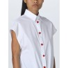 LOVE MOSCHINO - Camicia  in cotone bottoni cuore - Bianco