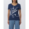 LOVE MOSCHINO - T-shirt in tessuto stretch - Blu
