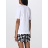 LOVE MOSCHINO - T-shirt  in cotone scollo a V - Bianco
