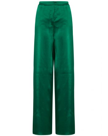 MAX MARA STUDIO - UMBRO Satin Trousers - Emerald
