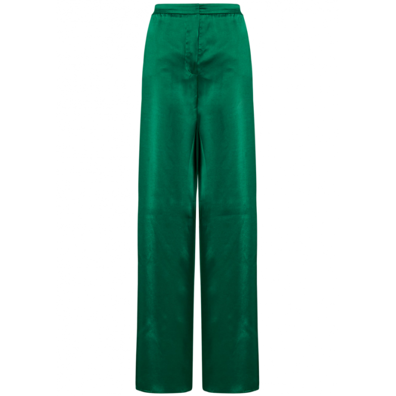 MAX MARA STUDIO - UMBRO Satin Trousers - Emerald