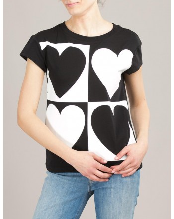 LOVE MOSCHINO - Graphic Hearts T-Shirt - Black