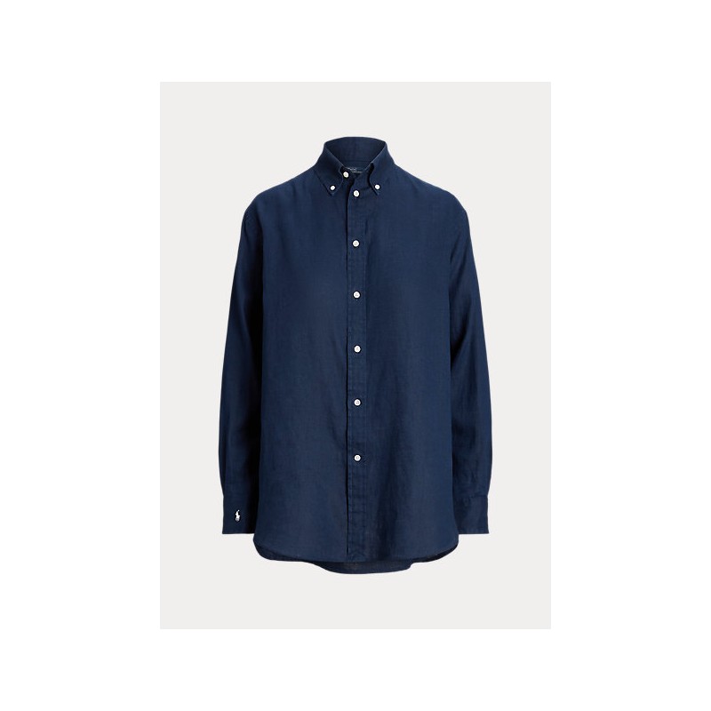 POLO RALPH LAUREN - Camicia in Lino Relaxed Fit - Blu