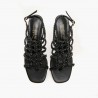 EMANUELLE VEE - Knotted braid sandals - Black