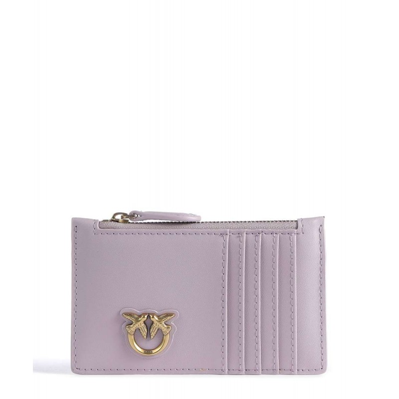 PINKO - Leather Card Holder AIRONE - Lilac