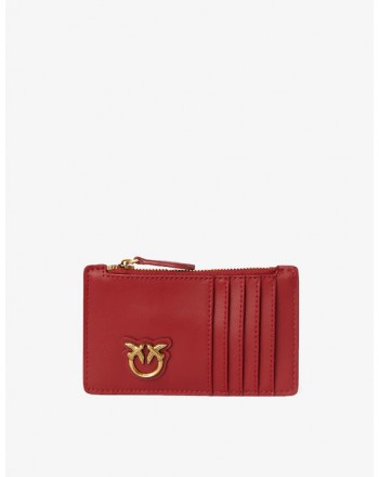 PINKO - Leather Card Holder AIRONE - Red