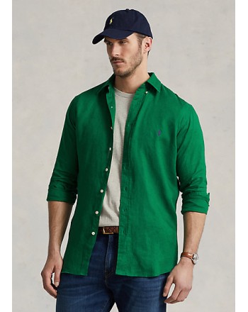 POLO RALPH LAUREN - Camicia in lino Slim-Fit - Athletic Green