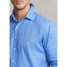 POLO RALPH LAUREN - Slim-Fit linen shirt - Arbor Island Blue
