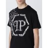 PHILIPP PLEIN - T -Shirt Stampa Grafica a Contrasto - NERO