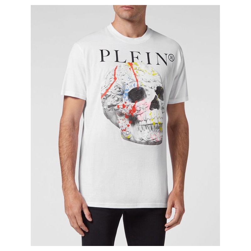 PHILIPP PLEIN - Skull T-Shirt with logo - WHITE