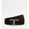 TOD'S - Suede belt - Dark brown/Black