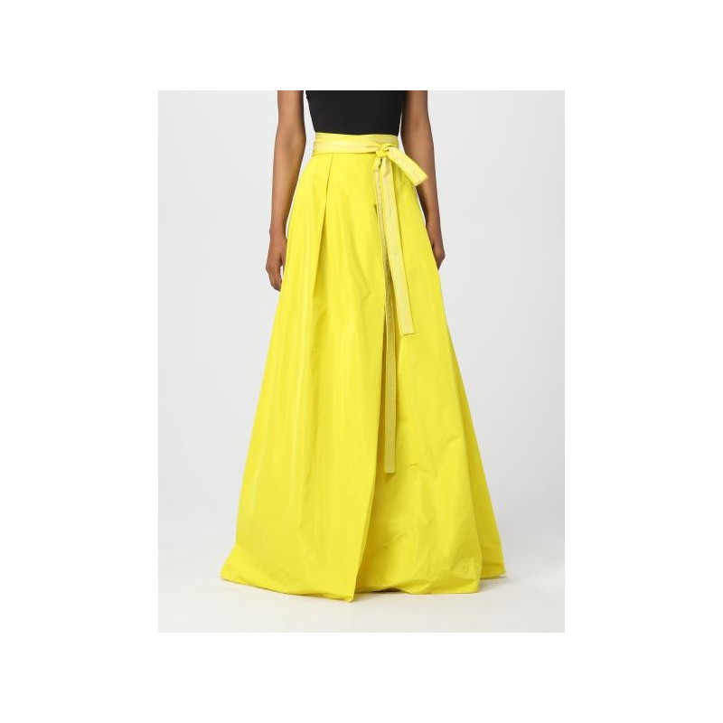 PINKO - NOCEPESCA Taffeta Long Skirt - Yellow