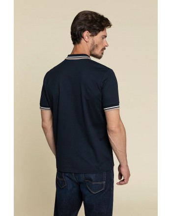 PESERICO - Cotton Piquet Polo Shirt - Blue