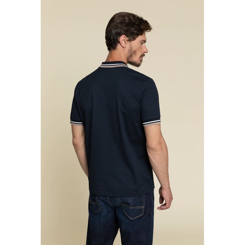 PESERICO - Cotton Piquet Polo Shirt - Blue