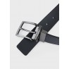 EMPORIO - Cintura reversibile in pelle stampa palmellata - Blu