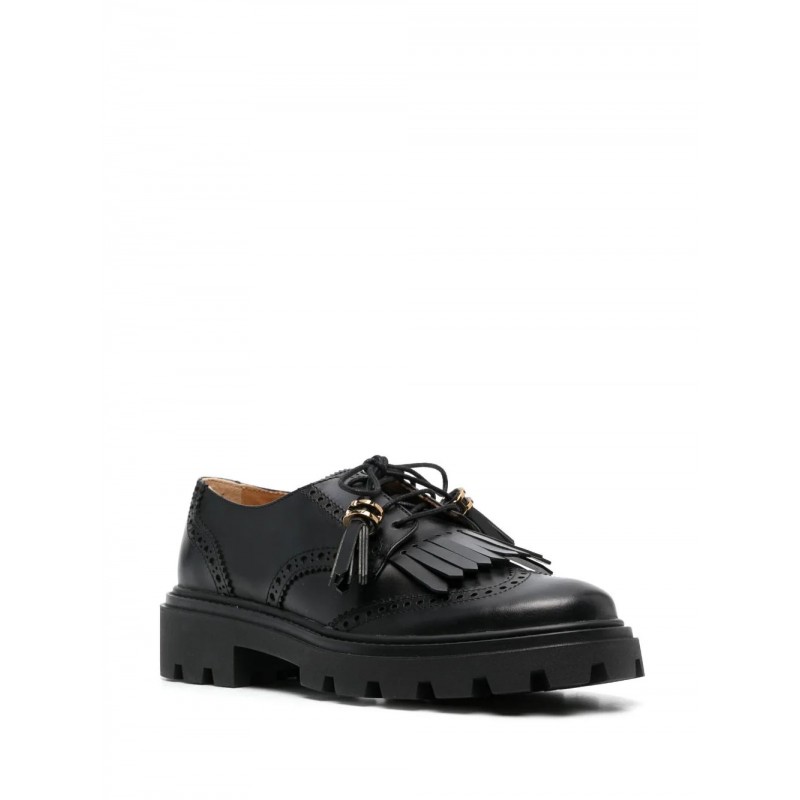 TOD'S - Leather Brogue Shoes - Black