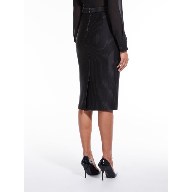 MAX MARA - DIRCE Midi Jersey Skirt - Black