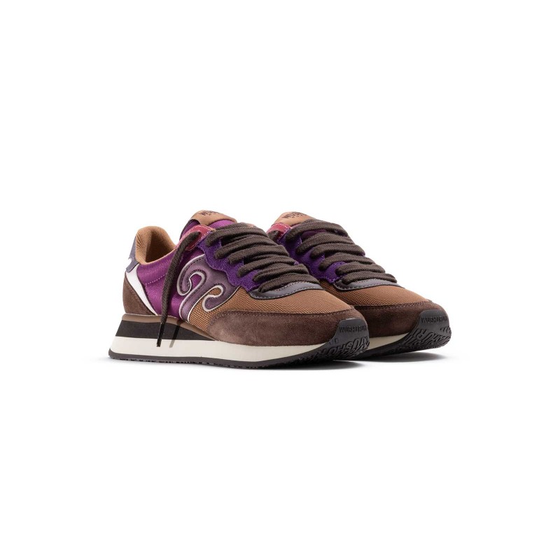 WUSHU - Sneakers Master Sport 254 - Dark Brown/Purple