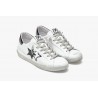 2 STAR - Low Leather Sneakers - White/Black