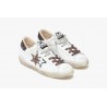 2 STARS - Low Leather Sneakers - White/Leopard