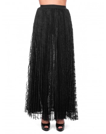 PINKO - ESTETISTA Long lace Skirt - Black