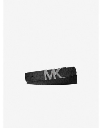 MICHAEL KORS: Reversible Leather Belt with Logo Model 39F3LBLY7B - Black