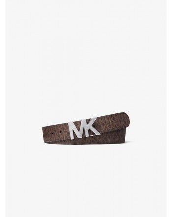 MICHAEL KORS - Cintura reversibile con fibbia con logo 39H9LBLY1U - Brown/Black