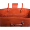 TOD'S - Leather Shopping Bag with double T - Orange