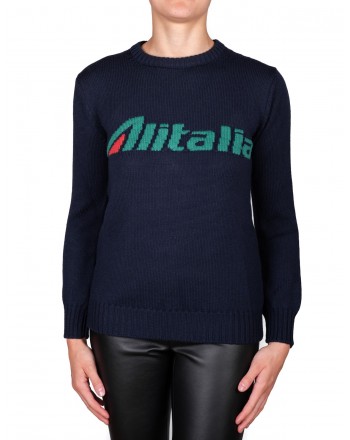 ALBERTA FERRETTI - ALITALIA sweater in wool - Blue