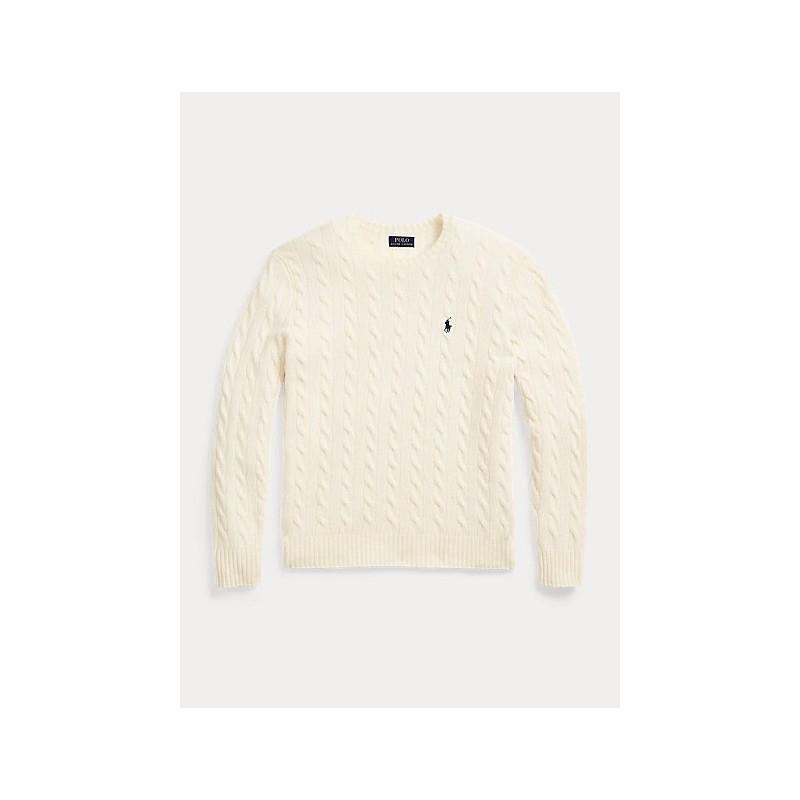 POLO RALPH LAUREN - Wool and cashmere braid sweater - Andover Cream