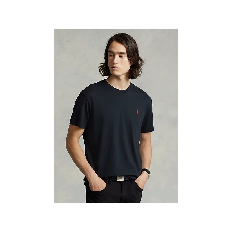 POLO RALPH LAUREN  - Custom Slim Fit Cotton T-Shirt - Black