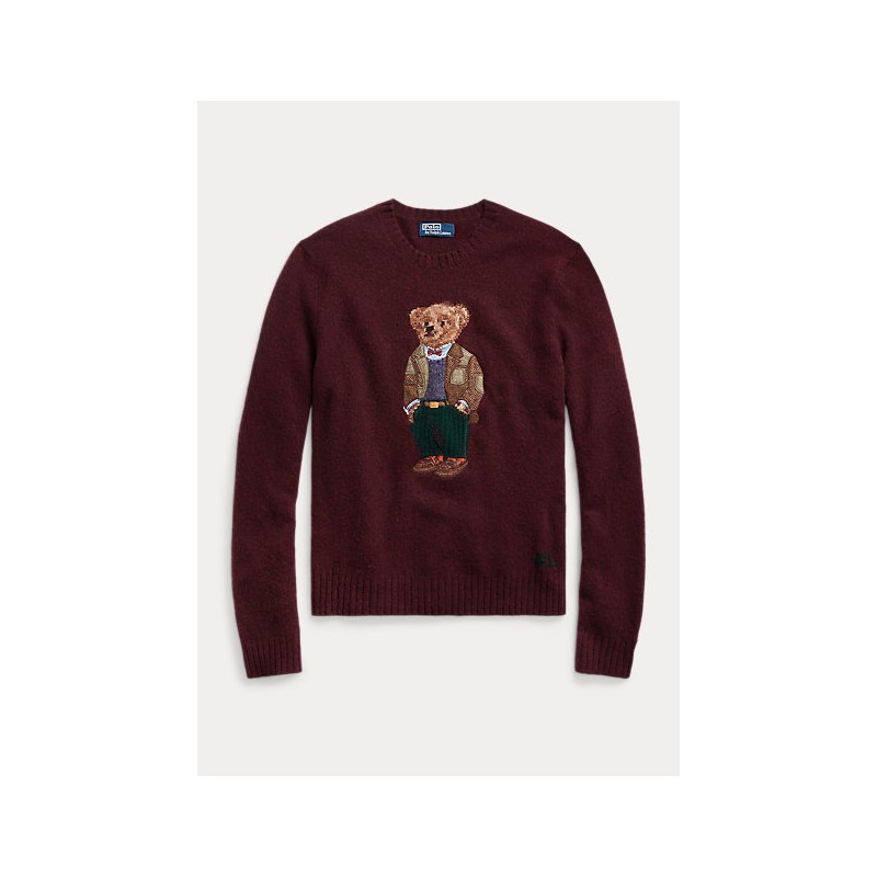 POLO RALPH LAUREN - Polo Bear wool and cashmere jersey - Aged Wine