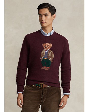 POLO RALPH LAUREN - Polo Bear wool and cashmere jersey - Aged Wine