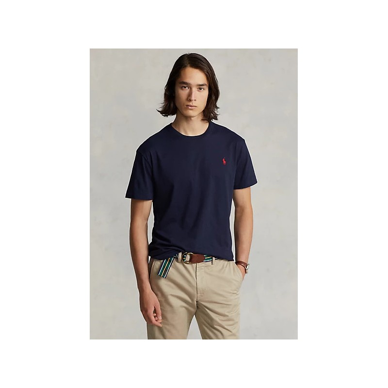 POLO RALPH LAUREN  - Custom Slim Fit Cotton T-Shirt - Ink Blue