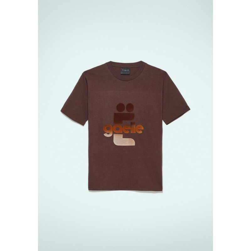 GAELLE - Jersey Half Sleeve T-Shirt - Brown