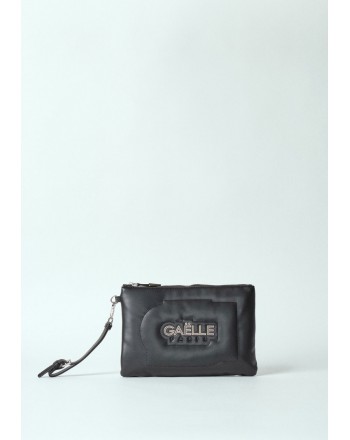 GAELLE - Faux Leather Regular Pochette - Black