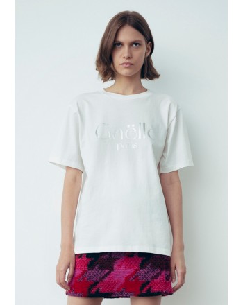 GAELLE - Cotton T-Shirt : GBDP18973-V1 - White