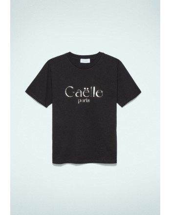 GAELLE - Cotton T-Shirt : GBDP18973-V2 - Black