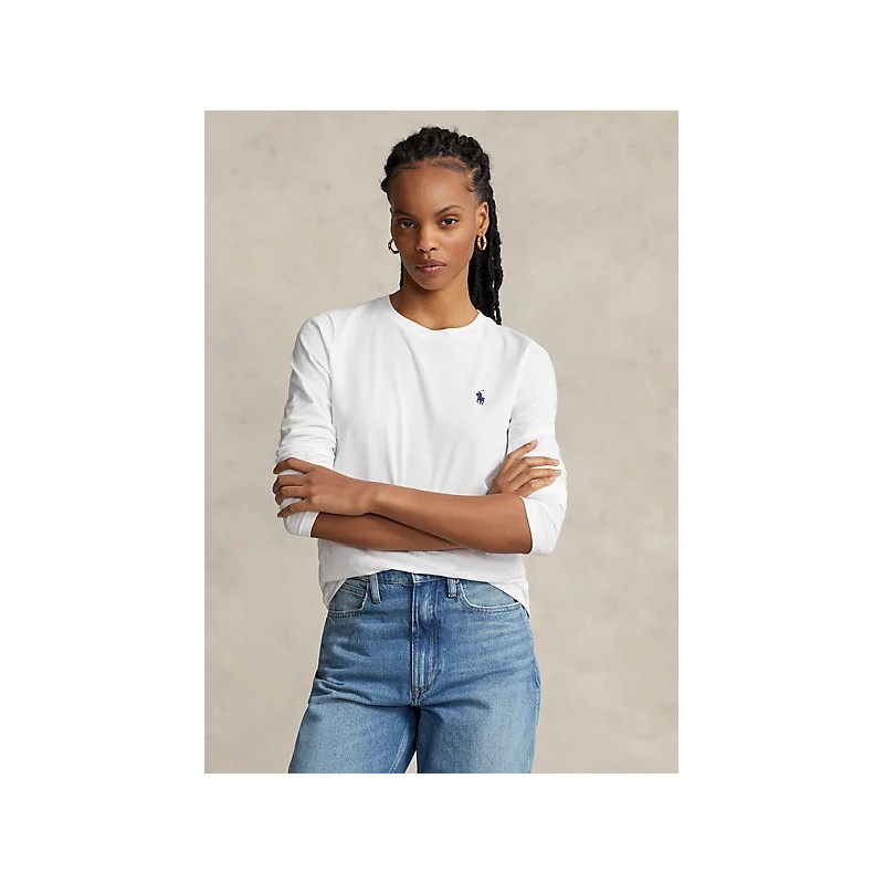 POLO RALPH LAUREN - Long Sleeves Cotton T-Shirt - White