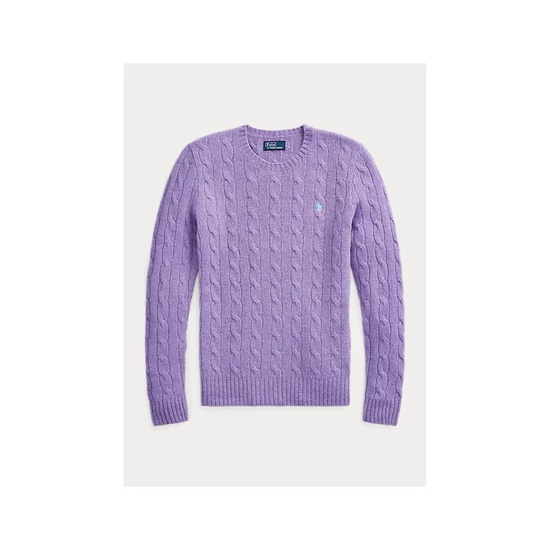 POLO RALPH LAUREN - Wool and cashmere braid sweater - Wisteria Melange