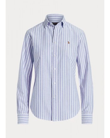 POLO RALPH LAUREN - Oxford Classic-Fit striped shirt - Harbor Island Blue/White