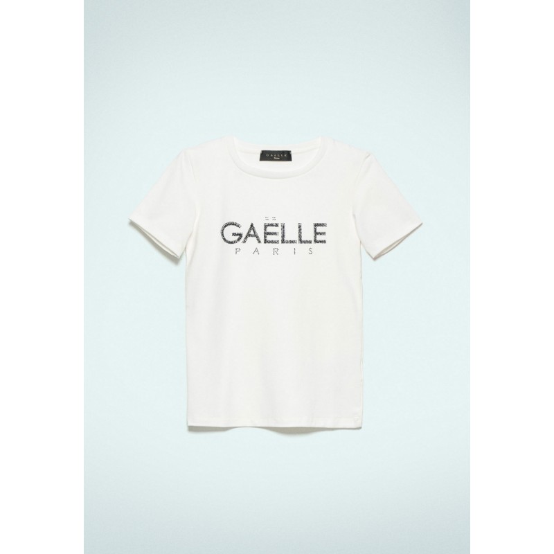 GAELLE - Cotton T-Shirt GBDM22362 - White
