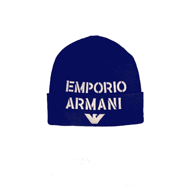 EMPORIO ARMANI - Blended Wool Beanie - Blue