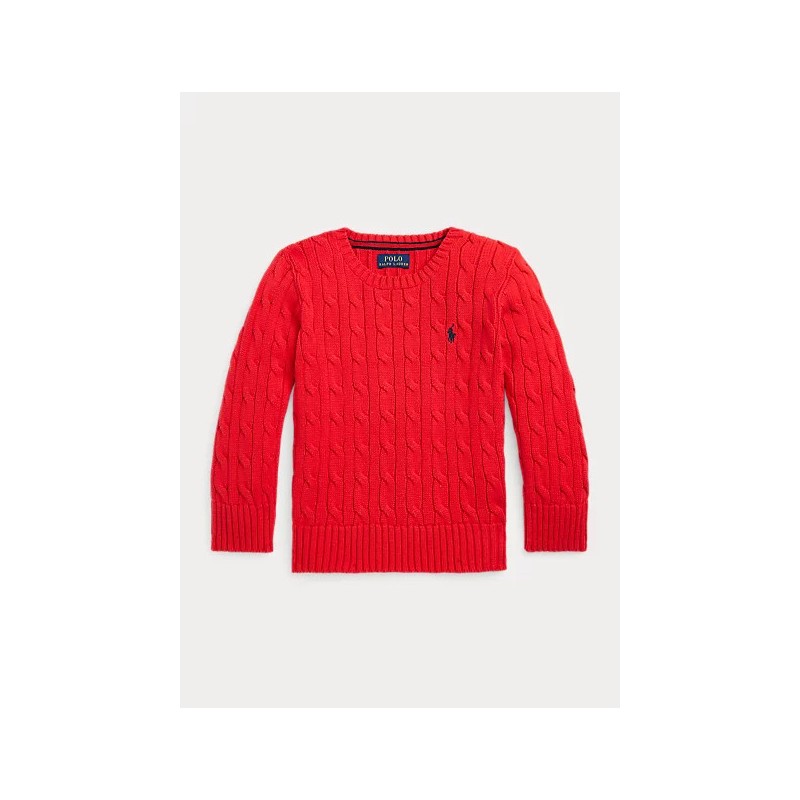POLO RALPH LAUREN KIDS - Cotton braid sweater - Red